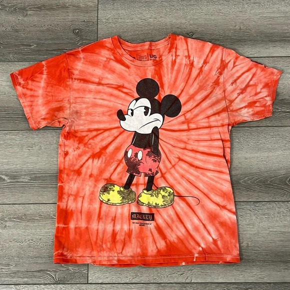 Tiedye Mickey Mouse X Neff size Large Tshirt - Picture 1 of 4
